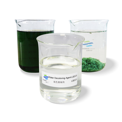 Wasserentfärbungsmittel  PolyDCD Dicyandiamid Formaldehydharz Quaternäres Ammonium Kationisches Copolymer Ausgezeichnete Effizienz bei der Entfärbung, Flockung und CSB-Entfernung